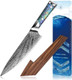 Fanteck Chef Knife 8 Inchdamascus Japanese Professional High Carbon 67-Layers Vg10 Kitchen Cooking Knifesuper Sharp Stainless Steel Chef Knives With Full Tang Abalone Shell Handle-Walnut Wood Cover