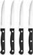 Farberware Stamped Triple Rivet High Carbon Stainless Steel Steak Knife Set 4-Piece Black