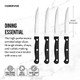 Farberware Stamped Triple Rivet High Carbon Stainless Steel Steak Knife Set 4-Piece Black