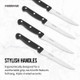 Farberware Stamped Triple Rivet High Carbon Stainless Steel Steak Knife Set 4-Piece Black