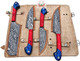 Hand Forged Custom Made Damascus Steel Kitchen Knives Set/Chef Knives Set/Bbq Knife 4-Pieces Set Fbk-01041 01043 01052 01055 01058 01062 And 01063 (Red & Blue Colored Wood)