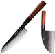 Findking Dynasty Series 6.5" Serbian Cleaver And 8" Chefs Knife High Carbon Clad Steel Octagonal Handle Kitchen Cook'S Knives