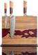Findking Magnetic Knife Block Double Sided Holder Powerful Magnet Kitchen Storage Acacia Wood And Red Resin (12 X 10 Inches Without Knives)