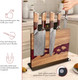Findking Magnetic Knife Block Double Sided Holder Powerful Magnet Kitchen Storage Acacia Wood And Red Resin (12 X 10 Inches Without Knives)