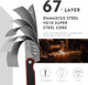 Marisol S35Vn Powder Steel Core Japanese Chef Knife And Vulpes 67-Layer Damascus Steel Santoku Knife