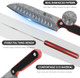 Marisol S35Vn Powder Steel Core Japanese Chef Knife And Vulpes 67-Layer Damascus Steel Santoku Knife