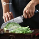 Santoku Knife 7 Inch S35Vn Powder Steel Core Vegetable Knife 67-Layer Japanese Damascus Steel Chef Knife