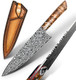Professional Japanese Style Chef Knifefull Tang 8.3 Inch Handmade Vg10 Damascus Steel Blade Burl Wood Handle Gyuto Kitchen Knives With Sheath For Cooking