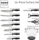 Gibson Soho Lounge 16 Piece Stainless Steel Kitchen Knife Set W/Acrylic Stand