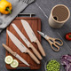 Gooda Kitchen Knife Set With Block6-Piece Professional Chef Cooking Knives Set For Kitchennon-Stick Stainless Steel Knife Block Set