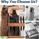 Knife Set Black Kitchen Knife Set With Block Premium Quality 15-Piece Knives Set For Kitchen With Innovative Acrylic Wood Holder Sharp Cooking Knife Set With Sharpener & 6 Steak Knives