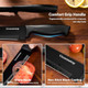 Knife Set Black Kitchen Knife Set With Block Premium Quality 15-Piece Knives Set For Kitchen With Innovative Acrylic Wood Holder Sharp Cooking Knife Set With Sharpener & 6 Steak Knives