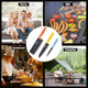 3Pcs Kitchen Knives Hia Stainless Steel Chef Knife Set Includes 7 Inch Chef Knife 7 Inch Cleaver Knife And 4.5 Inch Boning Knife Ultra Sharp Blade With Ergonomic Abs Handle (Blue Yellow Orange)