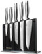 Hampton Forge Skandia Reflections 6 Piece Glass Block Knife Set One Size Taupe/Grey
