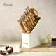 Knife Set 14 Pieces Kitchen Knives Set With Block And Sharpener High Carbon Stainless Steel And Ergonomic Handle Knife Block Set