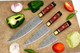 Kitchen Knife Set Damascus Hunting Knife 3Pcs Of Professional Chef Kitchen Set Knives With Leather Sheath Campimg Knife