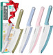 Haushof Kitchen Knife Set 5 Pcs Colorful Kitchen Knives With Sheaths Non-Stick Coated Stainless Steel Blades For Slicing Dicing&Cutting s Knife Set With Ergonomic Handle For Dad Mom And Wife Haushof Kitchen Knife Set 5 Pcs Colorful Kitchen Knives With Sheaths Non-Stick Coated Stainless Steel Blades For Slicing Dicing&Cutting s Knife Set With Ergonomic Handle For Dad Mom And Wife