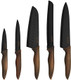 Hecef Vintage Kitchen Knife Set Stainless Steel Non-Stick Black Coated Knives With Extra Sheaths Includes Chef Bread Santoku Utility And Paring Knife