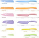 Hecef Colorful Knife Set With Covers Dishwasher Safe 6 Pieces Colour Coded Non-Stick Stainless Steel Cooking Knives Including Paring Utility Bread Carving Santoku Chef Knife