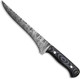Custom Hand Forged Damascus Steel Fillet Knife Fisherman'S Filet G-10 Micarta Handlle Leather Sheath Fixed Blade Handmade Knife Ultra Sharp Edge(Damascus Steel)