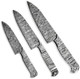 Custom 3Pcs Set Of Chef Knife - Kitchen Knife Hand Forged Hammered Damascus Steel Blank Blade Handmade Knife Making Supply (Damascus Bolster)