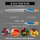 8" Chef'S Knife Japanese Damascus Chefs Knife 67 Layers High Carbon Vg10 Steel Core With Resin & Burl Ergonomic Handle Box