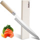 Sashimi Sushi Knife – 9.5 Inch Japanese Yanagiba Slicing Knife Super Sharp Professional High Carbon Stainless Steel Single Bevel Fish Knife With Pakkawood Handle