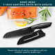 Home Hero 2 Pcs Santoku Knife With Sheath - High Carbon Stainless Steel Chopping Knife With Ergonomic Handle - Razor-Sharp Multi-Purpose Kitchen Knife For Chopping Vegetable And Cooking (Black)