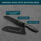 Home Hero 2 Pcs Santoku Knife With Sheath - High Carbon Stainless Steel Chopping Knife With Ergonomic Handle - Razor-Sharp Multi-Purpose Kitchen Knife For Chopping Vegetable And Cooking (Black)