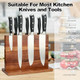 Magnetic Knife Block Double Sided Magnetic Knife Holder Rack With Strong Enhanced Magnets Acacia Wood Magnetic Knife Storage Stand With Stainless Steel Finger Protector