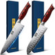 7-Inch Damascus Santoku Knife & 8-Inch Damascus Chef Knife