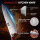 3 Pieces Damascus Kitchen Knife Set Ultra-Sharp Knives Set Professional Chef Knife Set With G10 Ergonomic Handle Box