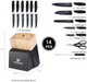 Knife Set With Block - Howashin 14 Pieces Green Knife Set Dishwasher Safe - Anti-Slip Handle - German Stainless Steel Knife Block Set With Box