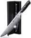 Japanese Steel Damascus Boning Knife Professional Fish Sharp High Carbon Super Steel Kitchen Utility With Ergonomic Black Pakkawooden Glass Fiber Handle (6" Fillet Knife) (8" Chef Knife)
