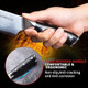 Japanese Steel Damascus Boning Knife Professional Fish Sharp High Carbon Super Steel Kitchen Utility With Ergonomic Black Pakkawooden Glass Fiber Handle (6" Fillet Knife) (8" Chef Knife)