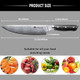 Japanese Steel Damascus Boning Knife Professional Fish Sharp High Carbon Super Steel Kitchen Utility With Ergonomic Black Pakkawooden Glass Fiber Handle (6" Fillet Knife) (8" Chef Knife)