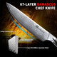 Japanese Steel Damascus Boning Knife Professional Fish Sharp High Carbon Super Steel Kitchen Utility With Ergonomic Black Pakkawooden Glass Fiber Handle (6" Fillet Knife) (8" Chef Knife)