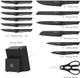 Knife Sets For Kitchen With Block 15 Piece Knife Set With Built-In Sharpener Dishwasher Safe German Stainless Steel Black