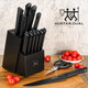 Knife Sets For Kitchen With Block 15 Piece Knife Set With Built-In Sharpener Dishwasher Safe German Stainless Steel Black