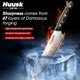 Huusk Damascus Chef Knife Set 3 Pcs & 10" Flast Knife Sharpener Rod