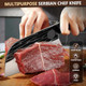 Huusk Serbian Chef Knife Hand Forged Meat Cleaver With Sheath High Carbon Steel Full Tang Knife Heavy Duty Butcher Knife For Kitchen Or Camping Outdoor Christmas s s For Dad