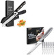 Huusk Serrated Steak Knives Set Of 6 Bundle With A Kiritsuke Gyuto Chef Knifejapanese Stainless Steel Steak Knives Setsharp Safe Dinner Knife For Kitchen Table With Box