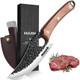Huusk Viking Knife With Sheath - Hand Forged Butcher Knife For Meat Cutting - High Carbon Steel Meat Kitchen Knives- Multipurpose Japanese Chef Knives For Camping Outdoor Bbq
