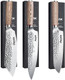 Huusk Japan 3-Piece Knife Set - Professional High Carbon Steel Chef Butcher And Santoku Knives With Pakkawood Handles Huusk Japan 3-Piece Knife Set - Professional High Carbon Steel Chef Butcher And Santoku Knives With Pakkawood Handles