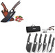 Huusk Serbian Chef Knife Set - 6Pcs Bundle With A Japanese Cooking Black Butcher Knifeviking Boning Knives With Bag For Kitchen Outdoor Bbq Campingbirthday Idea Men