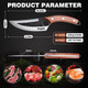 Huusk d Chef Knives Brown Bundle With Black Outdoor Camping Cooking Knife With Leather Sheath And Box