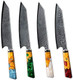 Damascus Steel Kitchen Knife 8 Inch Japanese Chef Kitchen Knife Stabilized Wood Resin Cured Wood Octagonal Handle
