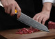 Damascus Steel Kitchen Knife 8 Inch Japanese Chef Kitchen Knife Stabilized Wood Resin Cured Wood Octagonal Handle