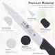 Icel Paring Knife - 4 Inch Serrated Blade Kitchen Paring Knife - Point Tip - High Carbon German Stainless Steel Razor Sharp Blade Blue Handle