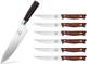 Imarku Japanese Chef Knife And Steak Knives 8 Inch Set Of 6 With Ergonomic Handle And Box Ultra Sharp Knife